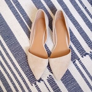 J. Crew Beige D'Orsay Flats Leather 8.5